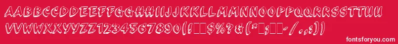 ScribaLetPlain-Schriftart – Weiße Schriften auf rotem Hintergrund