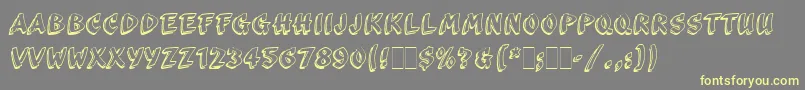 フォントScribaLetPlain – 黄色のフォント、灰色の背景