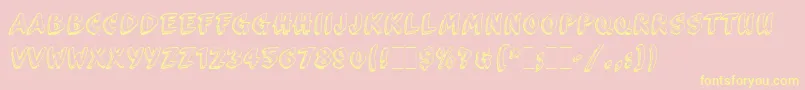 ScribaLetPlain Font – Yellow Fonts on Pink Background