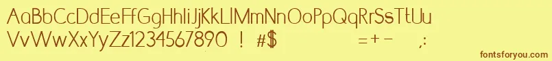 LumniaLight Font – Brown Fonts on Yellow Background