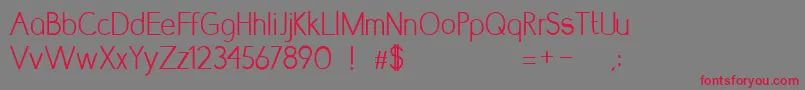 LumniaLight Font – Red Fonts on Gray Background