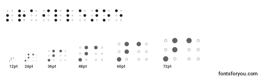 Rozmiary czcionki BrailleAoe