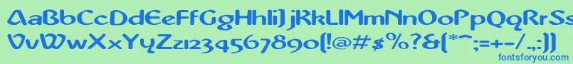 AbbeyMediumExtended Font – Blue Fonts on Green Background