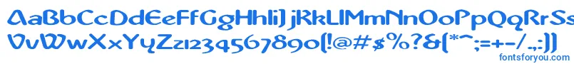 フォントAbbeyMediumExtended – 白い背景に青い文字