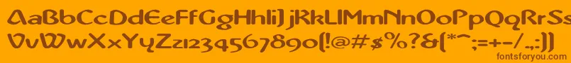 AbbeyMediumExtended Font – Brown Fonts on Orange Background