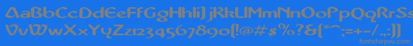 AbbeyMediumExtended Font – Gray Fonts on Blue Background
