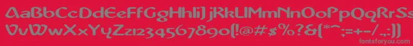 AbbeyMediumExtended Font – Gray Fonts on Red Background