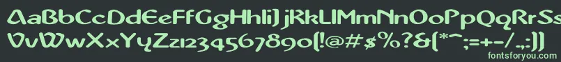 AbbeyMediumExtended Font – Green Fonts on Black Background