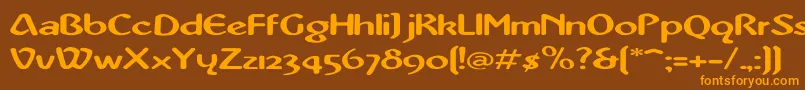 AbbeyMediumExtended Font – Orange Fonts on Brown Background