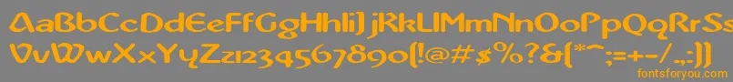 AbbeyMediumExtended Font – Orange Fonts on Gray Background