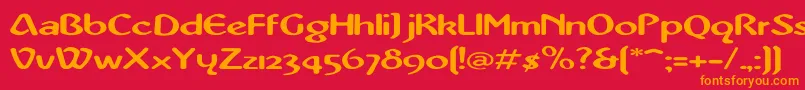 AbbeyMediumExtended Font – Orange Fonts on Red Background