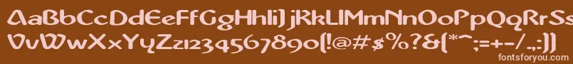 AbbeyMediumExtended Font – Pink Fonts on Brown Background