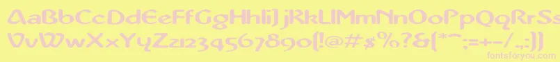 AbbeyMediumExtended Font – Pink Fonts on Yellow Background