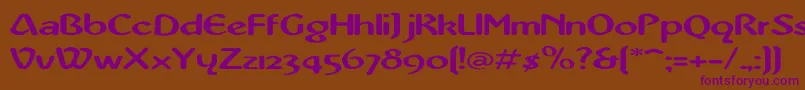 Шрифт AbbeyMediumExtended – фиолетовые шрифты на коричневом фоне