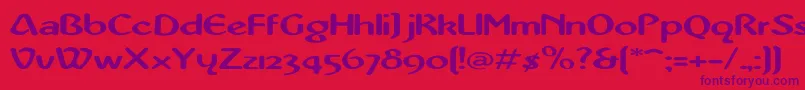 AbbeyMediumExtended Font – Purple Fonts on Red Background