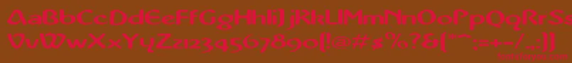 AbbeyMediumExtended Font – Red Fonts on Brown Background
