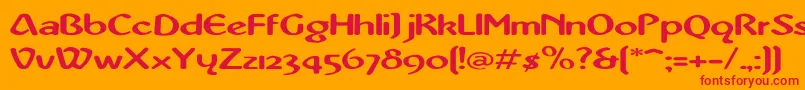 AbbeyMediumExtended Font – Red Fonts on Orange Background