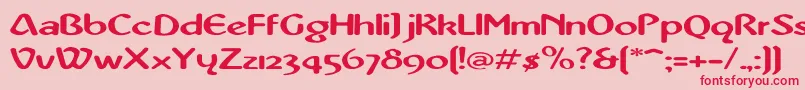 AbbeyMediumExtended Font – Red Fonts on Pink Background