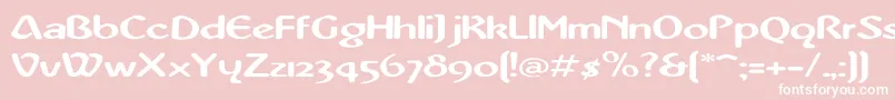フォントAbbeyMediumExtended – ピンクの背景に白い文字