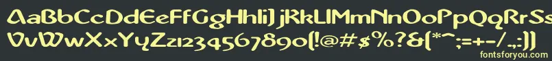 Шрифт AbbeyMediumExtended – жёлтые шрифты на чёрном фоне