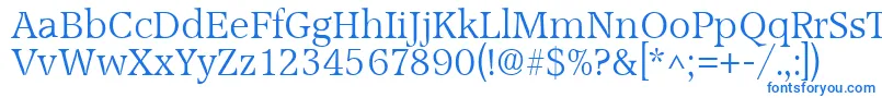 フォントAccordLightSf – 白い背景に青い文字