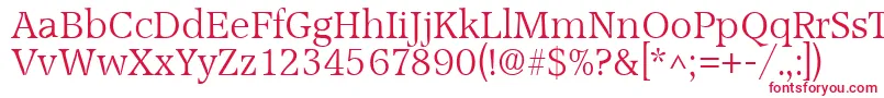 フォントAccordLightSf – 白い背景に赤い文字