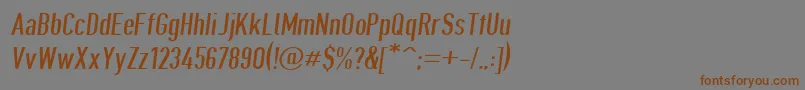 フォントGiveahootdpobl – 茶色の文字が灰色の背景にあります。