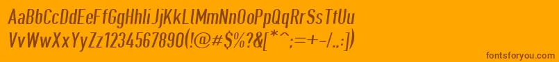 フォントGiveahootdpobl – オレンジの背景に茶色のフォント