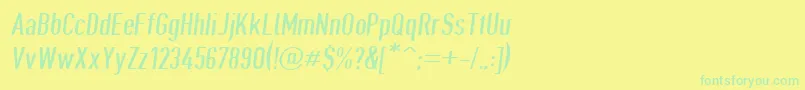 フォントGiveahootdpobl – 黄色い背景に緑の文字