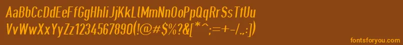 Giveahootdpobl-Schriftart – Orangefarbene Schriften auf braunem Hintergrund