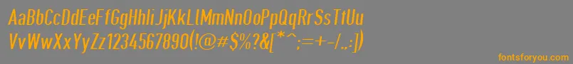 Giveahootdpobl-Schriftart – Orangefarbene Schriften auf grauem Hintergrund