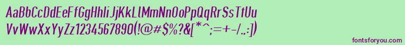 Giveahootdpobl-fontti – violetit fontit vihreällä taustalla