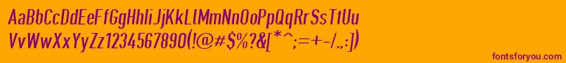 Giveahootdpobl-Schriftart – Violette Schriften auf orangefarbenem Hintergrund