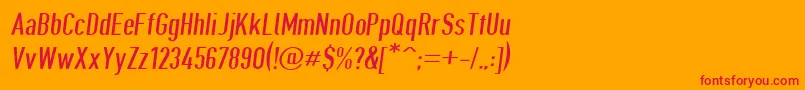 Giveahootdpobl-Schriftart – Rote Schriften auf orangefarbenem Hintergrund