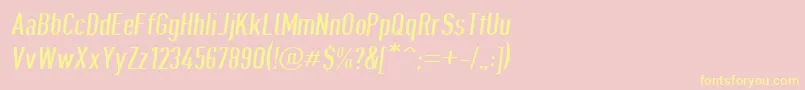 Giveahootdpobl-fontti – keltaiset fontit vaaleanpunaisella taustalla