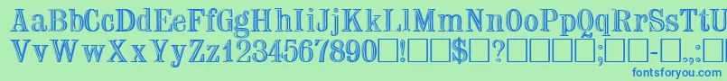 TrixsskRegular Font – Blue Fonts on Green Background