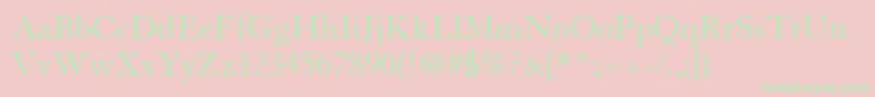 GranjonLtRoman-Schriftart – Grüne Schriften auf rosa Hintergrund