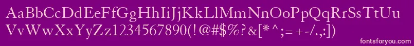 GranjonLtRoman Font – Pink Fonts on Purple Background