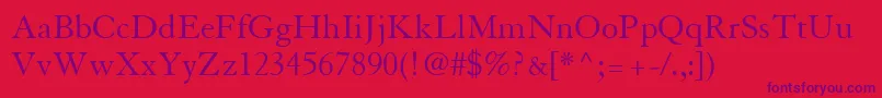 GranjonLtRoman Font – Purple Fonts on Red Background