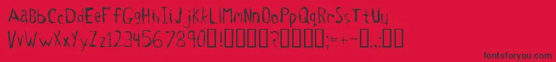 フォントTetanus – 赤い背景に黒い文字
