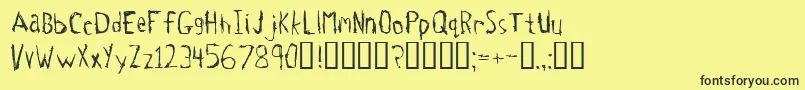 Tetanus-fontti – mustat fontit keltaisella taustalla