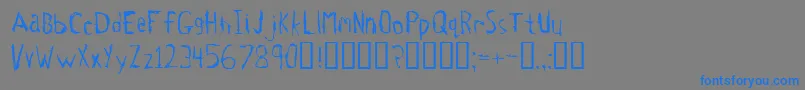 フォントTetanus – 灰色の背景に青い文字