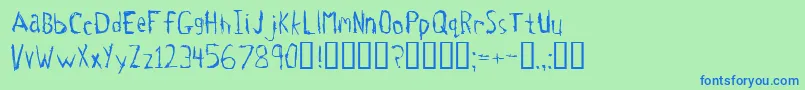 フォントTetanus – 青い文字は緑の背景です。