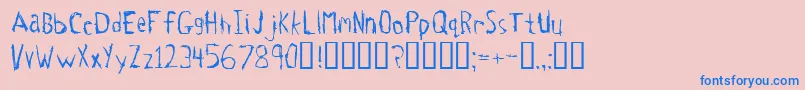 フォントTetanus – ピンクの背景に青い文字