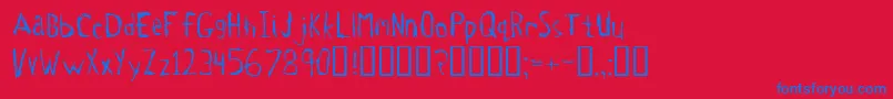 Tetanus-fontti – siniset fontit punaisella taustalla