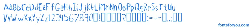 Tetanus-fontti – siniset fontit valkoisella taustalla