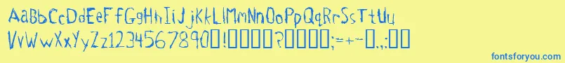 Tetanus-fontti – siniset fontit keltaisella taustalla