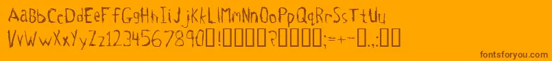 フォントTetanus – オレンジの背景に茶色のフォント