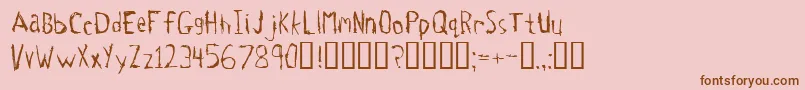 Tetanus-Schriftart – Braune Schriften auf rosa Hintergrund