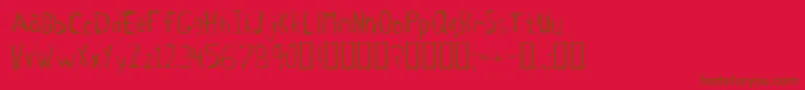フォントTetanus – 赤い背景に茶色の文字
